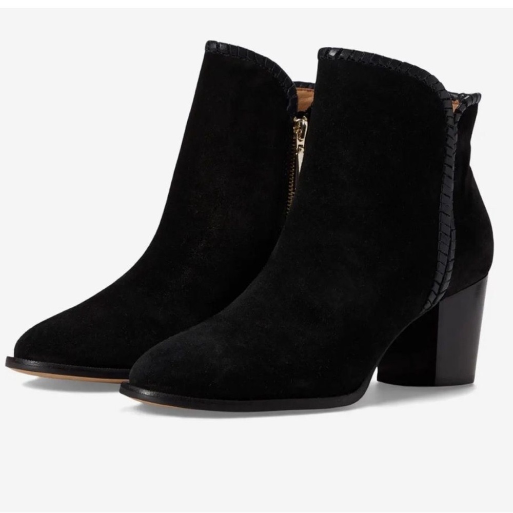 Jack Rogers Black Suede Ankle Boots 8